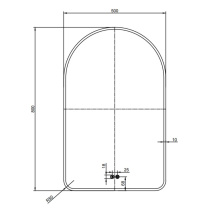 Oglindă baie cu LED și dezaburire Fluminia Gaudi Black, 50 x 80 cm, lumină ambientală, ramă aluminiu negru